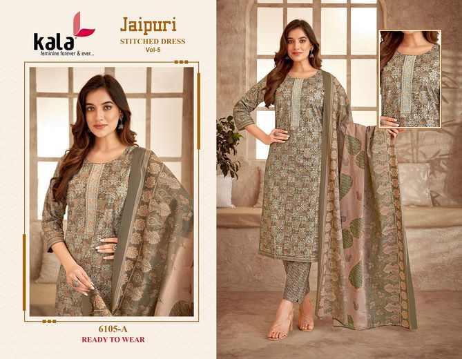 Jaipuri Vol 5 By Kala Printed Cotton Kurti With Bottom Dupatta Wholesalers In Delhi
